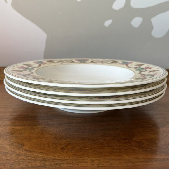 4 Villeroy & Boch Heinrich Ars Vivendi Flat Rim Soup Bowls Bone China W. Germany - Picture 5 of 10